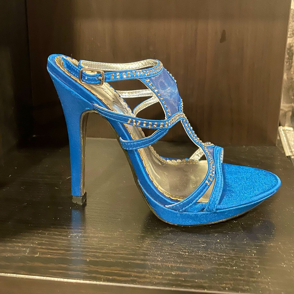 Givona Jolie Womens Blue Satin Heels